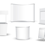 Set of blank exhibition stand